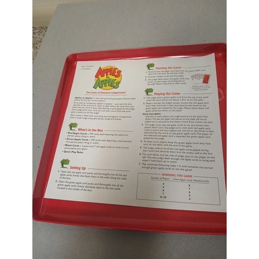 Apples to Apples Party Box Card Board Game 2007 Barely Used Great Shape